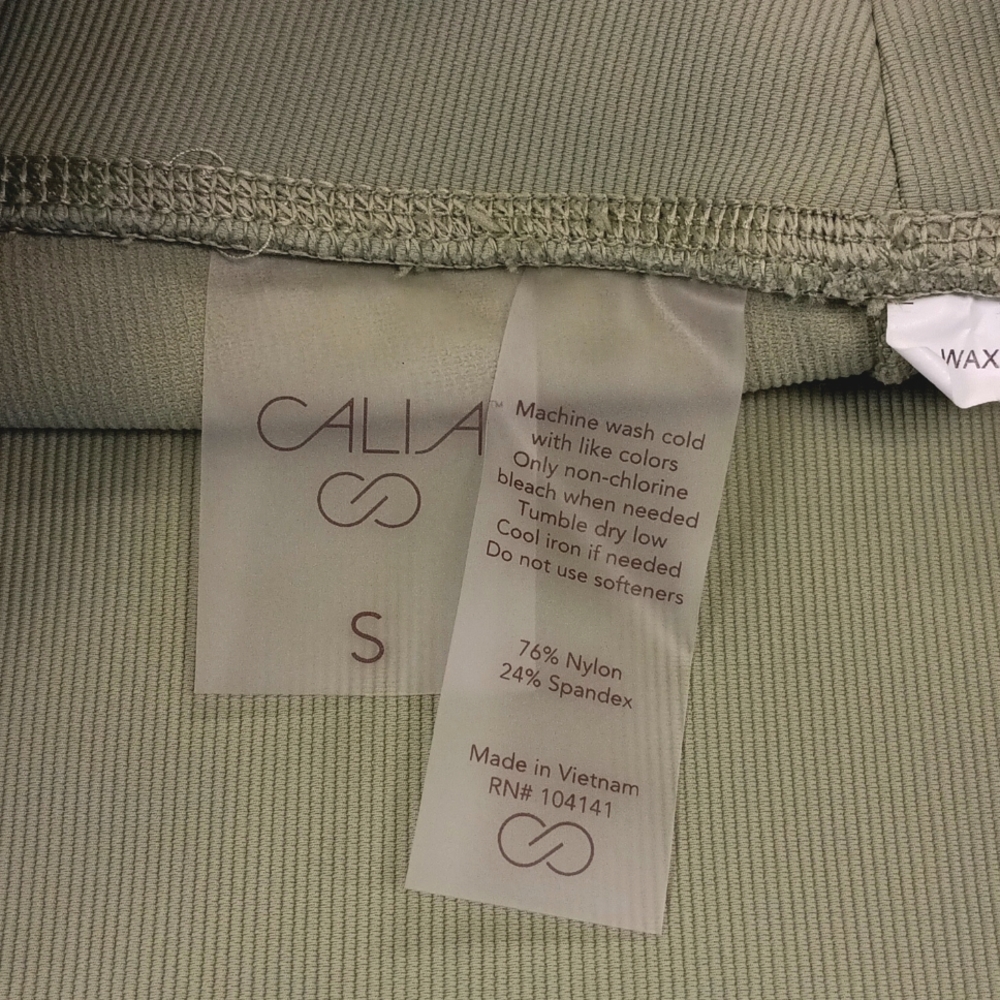 SALE - Calia by Carrie Underwood Ribbed Biker Shorts with Pockets Green Size S - Picture 4 of 6